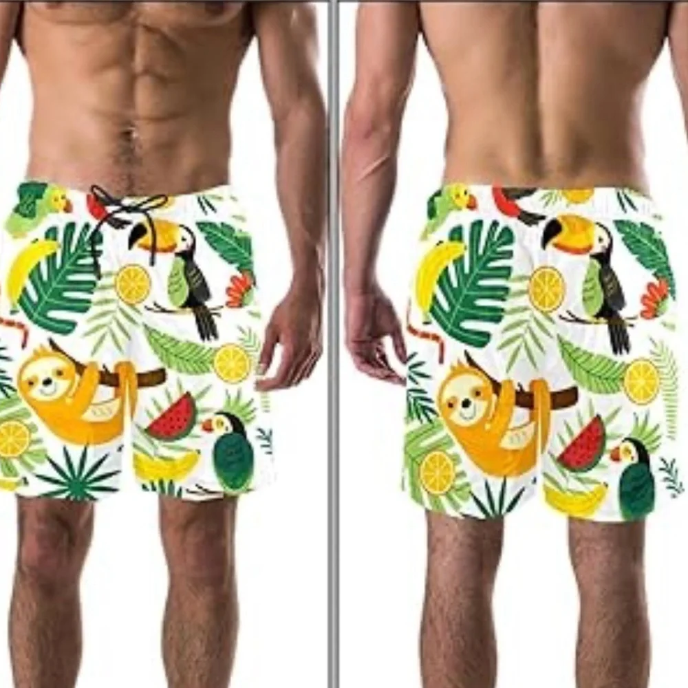Hot Topic Black Matter Pineapple Cat Swim Trunks